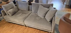 Sofa Hanapepe Stoff Indecence 02 Velour Grau Füße Aluminium Ohne Tisch Und Kissen
