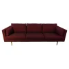 Sofa Handy Wollstoff Burgunderrot Gestell Metall