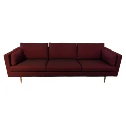 Sofa Handy Wollstoff Burgunderrot Gestell Metall