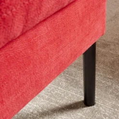 Sofa Heaven Bezug Stoff Hot Madison Reboot CH1249 706 Rot Füße Matt Lackiert Schwarz Mit Zwei Abklappbaren Armlehnen