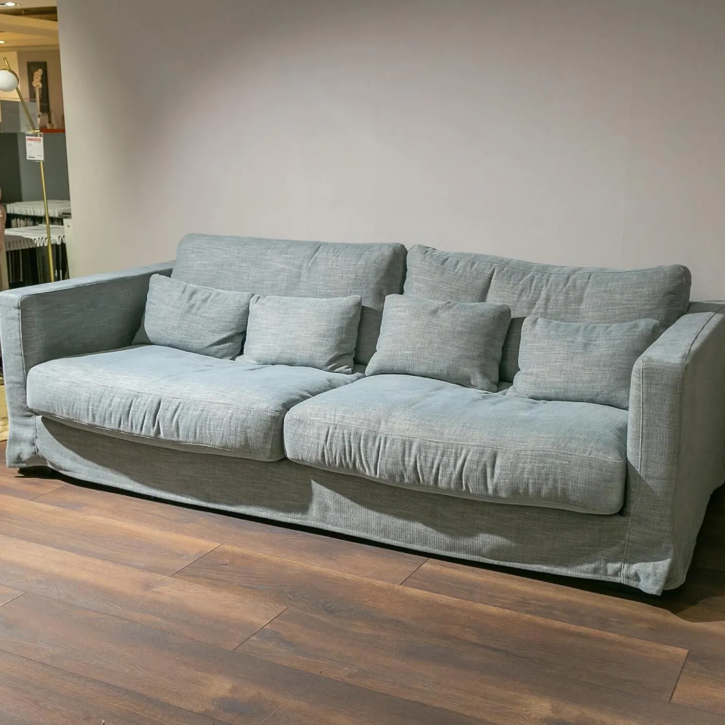 Sofa Heaven MS 1009 Stoff Nori 4 Turqouise Blau Grau Fuß Schwarz