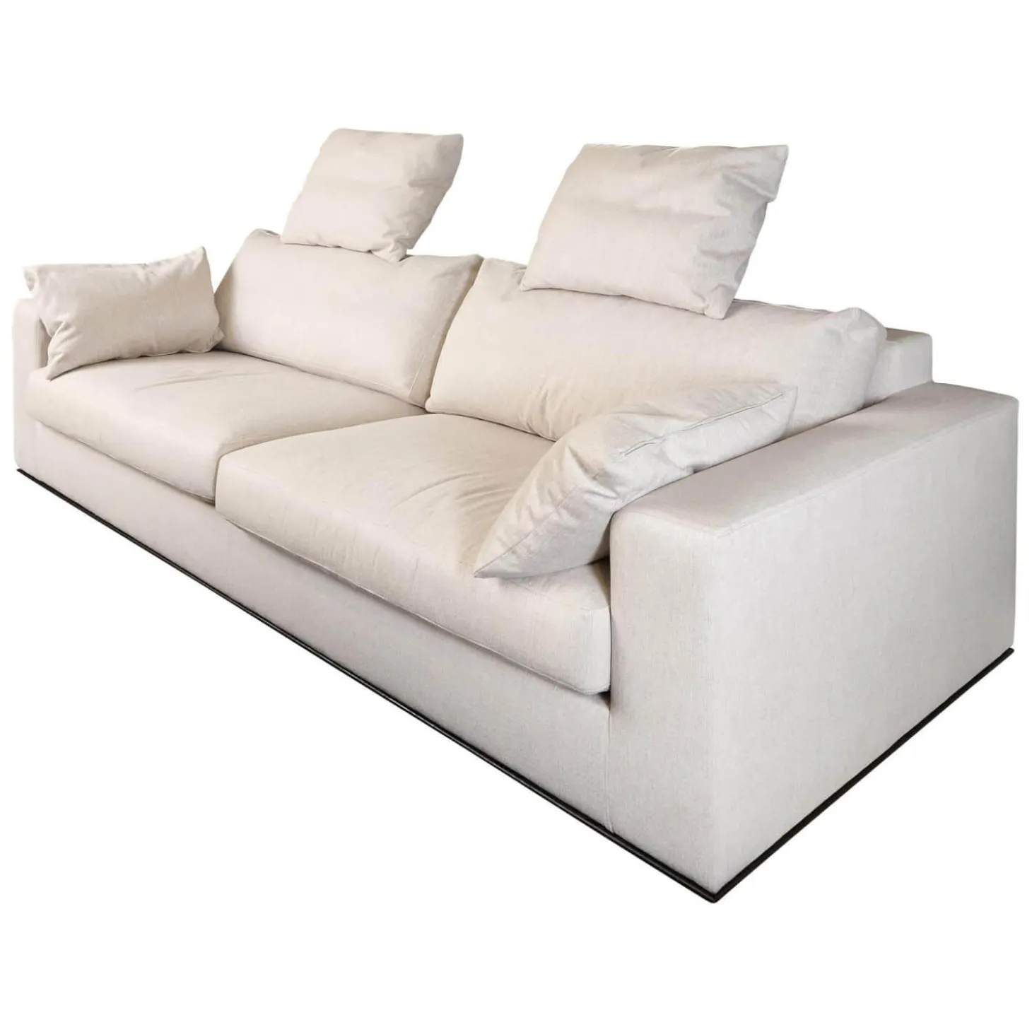 Sofa Inspiration 122-3005 Tief Bezug Noah 1744 176 Sockelrahmen Wengefarbig Gebeizt