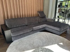 Sofa Inspiration Stoff IP Fame IP1777 484 Grau Holzfuß Esche Schwarz Gebeizt