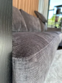 Sofa Inspiration Stoff IP Fame IP1777 484 Grau Holzfuß Esche Schwarz Gebeizt