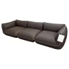 Sofa Jalis 21 Leder 246 Schoko Grau Braun Nahtband 5095 Kitt