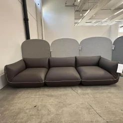 Sofa Jalis 21 Leder 246 Schoko Grau Braun Nahtband 5095 Kitt