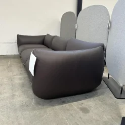 Sofa Jalis 21 Leder 246 Schoko Grau Braun Nahtband 5095 Kitt