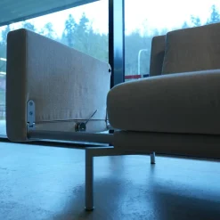 Sofa Jason 390 25 FLFR 2,5 Sitzig Stoff Summit Chalk Grau Gestell Velourmatt Grau