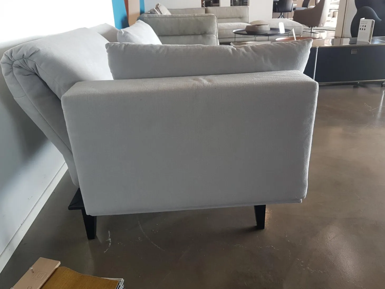 Sofa Jill Stoff E Cape 60 Lightgrey Grau mit Verstellfunktion