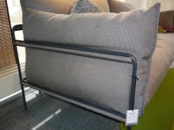 Sofa Kaba Outdoor Stoff Wasserfest RT82 Sottobosco Gestell Stahl Schwarz Lackiert