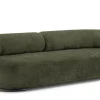 Sofa K-´Waiting Stoff Chenille Grün Füße Stahl Schwarz Lackiert