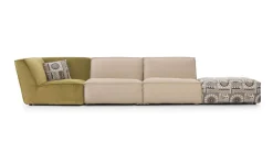 Sofa Lazy Bezug Stoff Mamaye 201 Beigegrau Meliert Inklusive Hocker