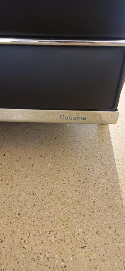 Sofa LC2 2C Leder X Scozia Gruppe 13X606 Grafite Schwarz Gestell Verchromt