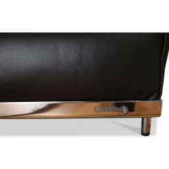 Sofa LC2 Dreisitzer Leder Scozia 13X606 Grafite Schwarz Gestell Verchromt