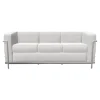 Sofa LC2 3-Sitzig Leder LCX Weiß Gestell Verchromt