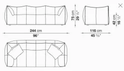 Sofa Le Bambole Granbambola Stoff Bouclé Sila Weiß Gestell Polyethylen Inklusive Rückenkissen