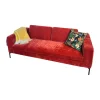 Sofa Lenni Style Stoff Wildflower 9 Raspberry Pink Rot Füße Metall Schwarz