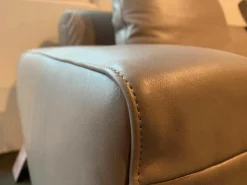 Sofa Let It Be Leder Soul Smokey Braun mit 2 Kissen und Kopfstütze