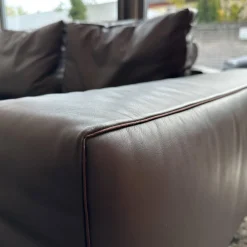 Sofa Lifesteel 14C04 Leder Pelle Deluxe 619 Braun Füße Metall Brüniert Inklusive Kissen