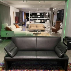 Sofa Linea Leder Lipano Black Schwarz