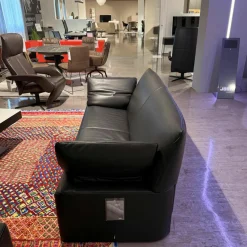 Sofa Linea Leder Lipano Black Schwarz