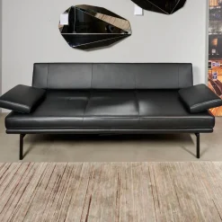 Sofa Living Platform Leder Classic Black Schwarz Gestell Matt Pulverbeschichtet Schwarz