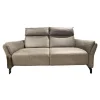 Sofa Lodi Bezug Stoff Gringo Taupe Grau Metalleckfuß Schwarz Matt