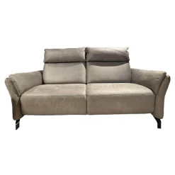 Sofa Lodi Bezug Stoff Gringo Taupe Grau Metalleckfuß Schwarz Matt