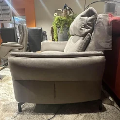 Sofa Lodi Bezug Stoff Gringo Taupe Grau Metalleckfuß Schwarz Matt