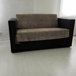Sofa Loft Small 150 Stoff Holzrahmen Mit Geflecht Bezogen Braun Schwarz