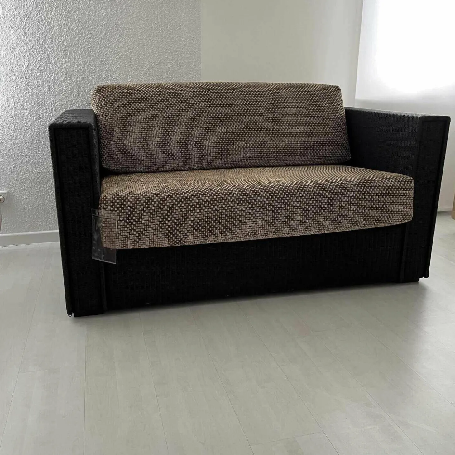Sofa Loft Small 150 Stoff Holzrahmen Mit Geflecht Bezogen Braun Schwarz