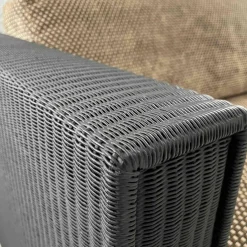 Sofa Loft Small 150 Stoff Holzrahmen Mit Geflecht Bezogen Braun Schwarz