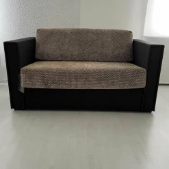 Sofa Loft Small 150 Stoff Holzrahmen Mit Geflecht Bezogen Braun Schwarz