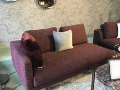 Sofa Long Island Stoff Cooper BW 1779 111 Rot Fuß Eiche Wengefarbig Gebeizt Schwarz Inklusive Tisch Terrazzo Levanto Und Kissen