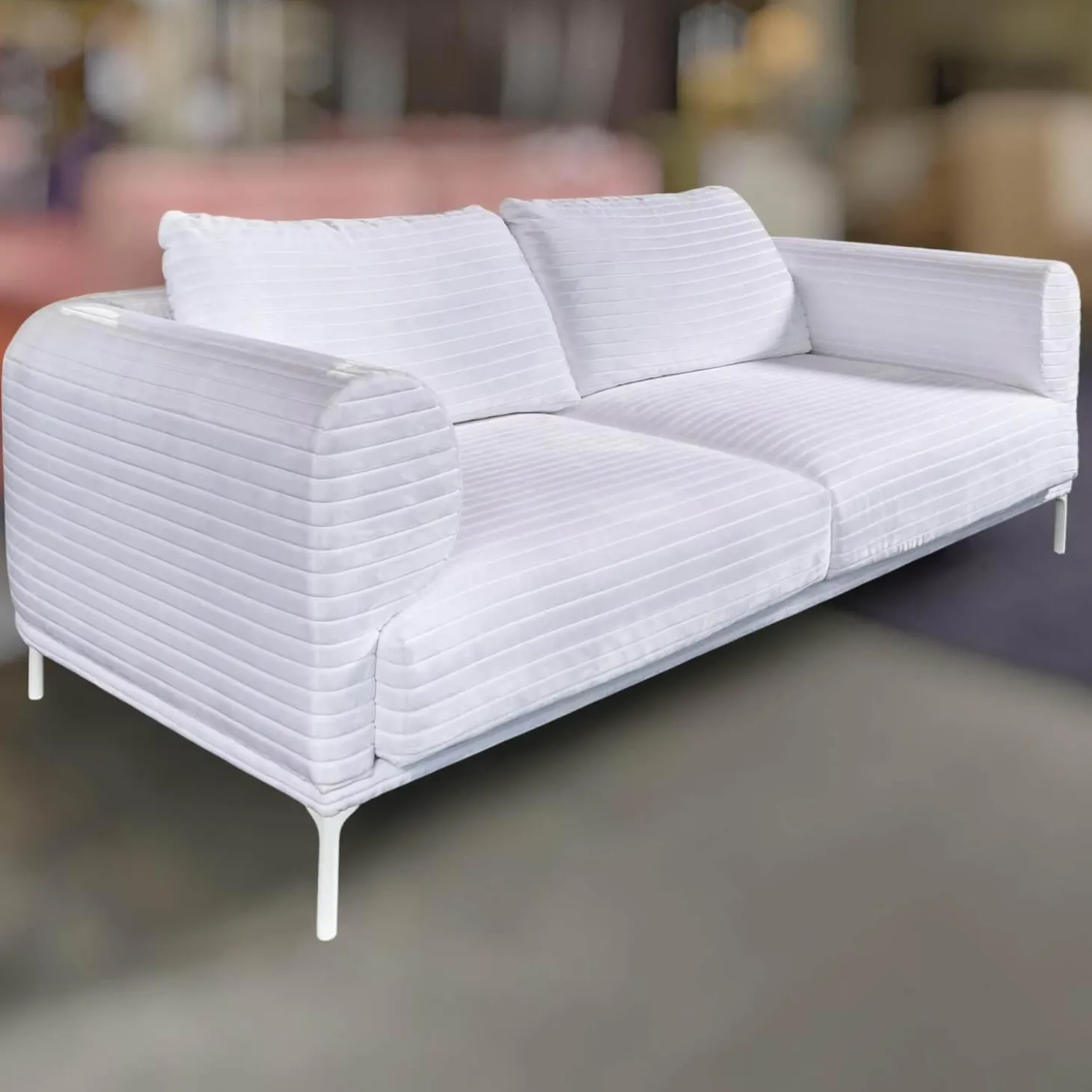 Sofa Loop 2/75 Stoff Glory IP1791-171 Weiß Gestell Weiß