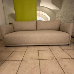 Sofa Lua 66902 10 01 Stoff Menba Dess Beige Füße Schwarzer Kunststoff