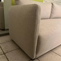 Sofa Lua 66902 10 01 Stoff Menba Dess Beige Füße Schwarzer Kunststoff