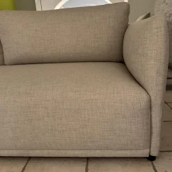 Sofa Lua 66902 10 01 Stoff Menba Dess Beige Füße Schwarzer Kunststoff