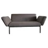 Sofa Luna Lounge Dining Outdoor Bezug Stoff Sunbrella Charcoal Chine Grau Gestell Edelstahl Anthrazit Strukturlack