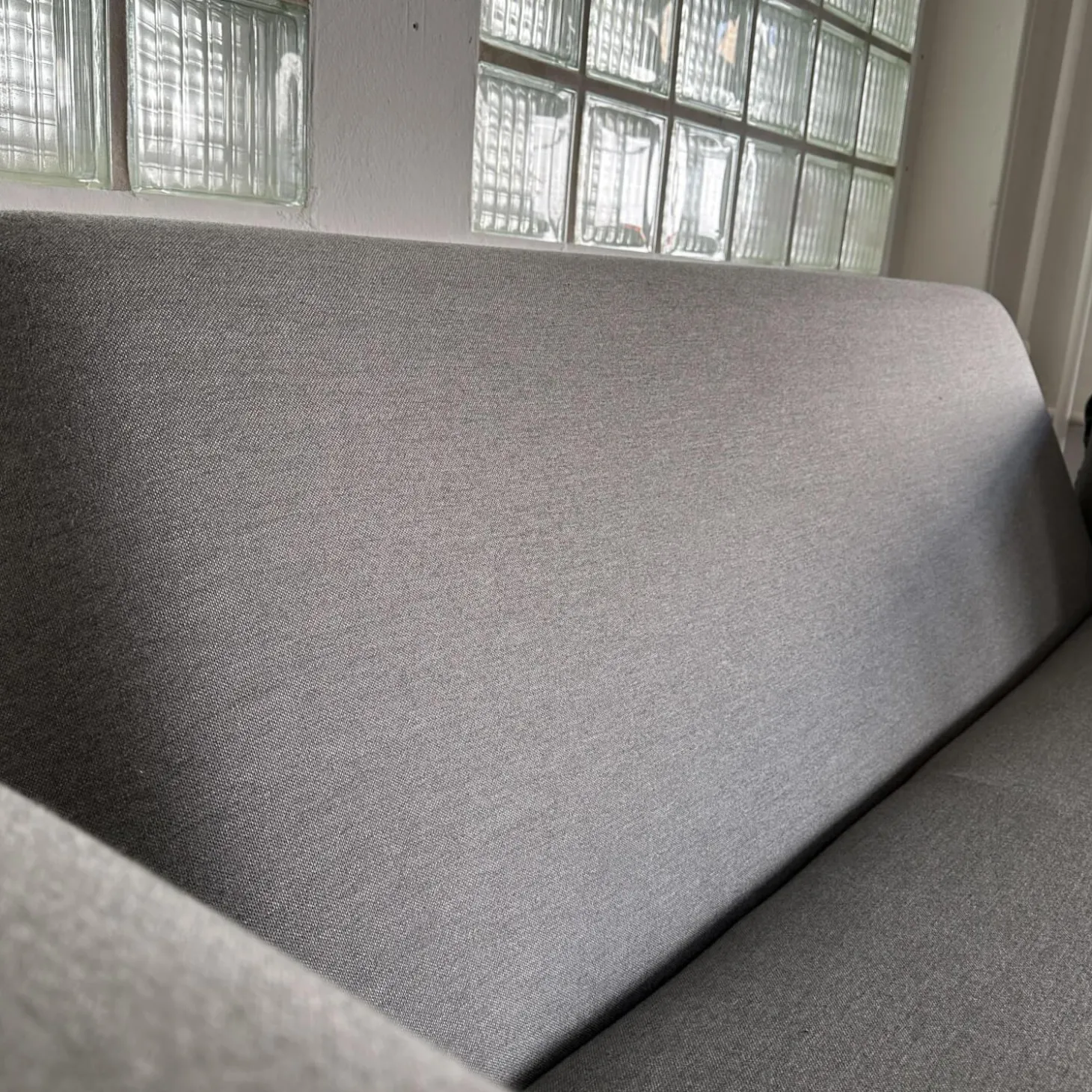 Sofa Luna Lounge Dining Outdoor Bezug Stoff Sunbrella Charcoal Chine Grau Gestell Edelstahl Anthrazit Strukturlack