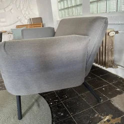 Sofa Luna Lounge Dining Outdoor Bezug Stoff Sunbrella Charcoal Chine Grau Gestell Edelstahl Anthrazit Strukturlack