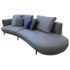 Sofa Maaru 850 Bezug Leder Rodeo Soft 1417 Pebble Grau Untergestell Matt Pulverbeschichtet Bronze