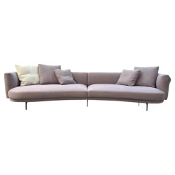 Sofa Maaru 850 Stoff Lino 7899 Magnolia Violett Gestell Schwarz Matt Pulverbeschichtet Inklusive 5 Kissen