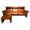 Sofa Manhattan 250 Leder Sierra Antik 001 Braun Gestell Stahl Inklusive Hocker Soho Und Kissen