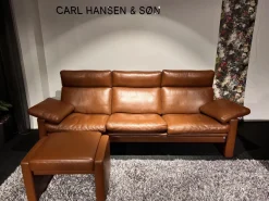 Sofa Manhattan 250 Leder Sierra Antik 001 Braun Gestell Stahl Inklusive Hocker Soho Und Kissen