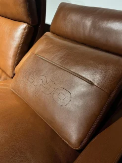 Sofa Manhattan 250 Leder Sierra Antik 001 Braun Gestell Stahl Inklusive Hocker Soho Und Kissen