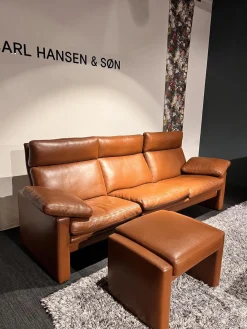 Sofa Manhattan 250 Leder Sierra Antik 001 Braun Gestell Stahl Inklusive Hocker Soho Und Kissen