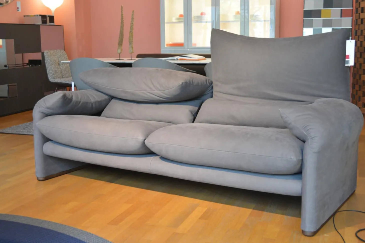 Sofa Maralunga Maxi 675 Y2 Nubukleder 13Z506 Moka Grau Braun Erdfarbend