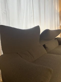 Sofa Maralunga Maxi Stoff Look Notte Blau Füße Noce Canaletto