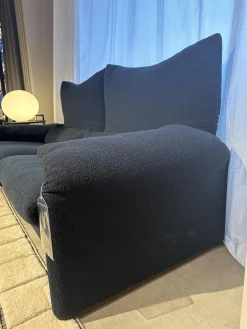 Sofa Maralunga Maxi Stoff Look Notte Blau Füße Noce Canaletto